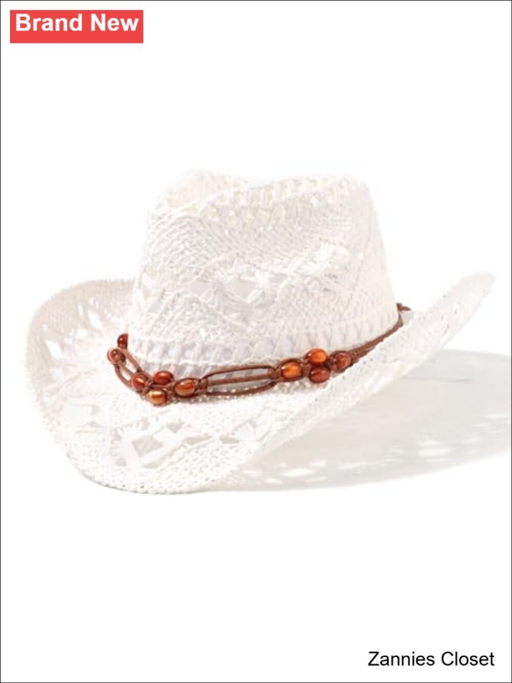 🤠 AQOKKA Straw Cowboy Hat Shapeable Brim Woven Hollow Out Western Cowgirl Beach